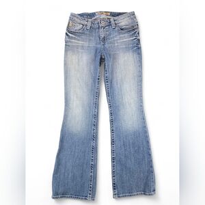Big Star Maddie Flare Jeans Women’s 28R Medium Wash Embroidered Pockets